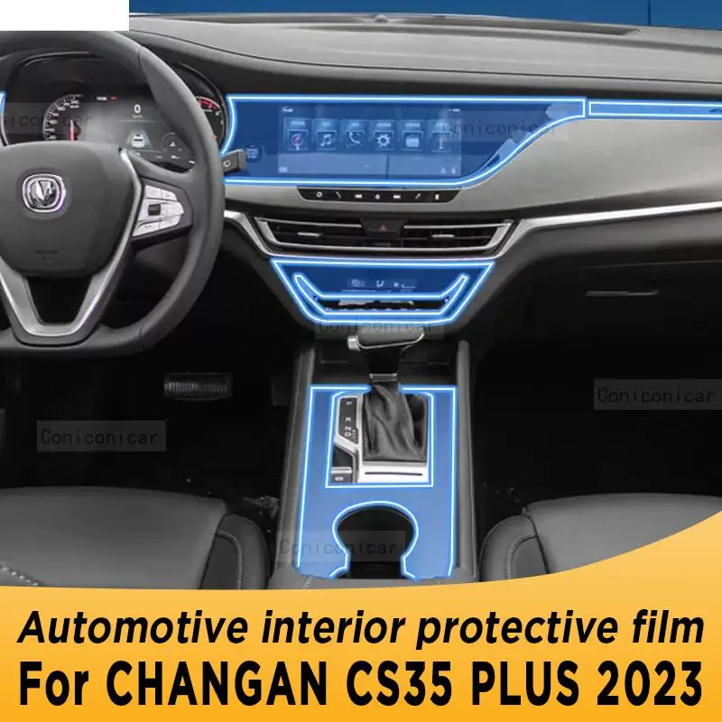 

For CHANGAN CS35 PLUS 2023 Gearbox Panel Navigation Screen Automotive Interior TPU Protective Film Cover Anti-Scratch Sticker