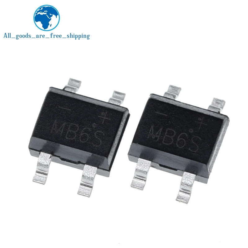 TZT 10pcs 600V 0.5A SOP-4 SMD rectifier diode bridge mb6s