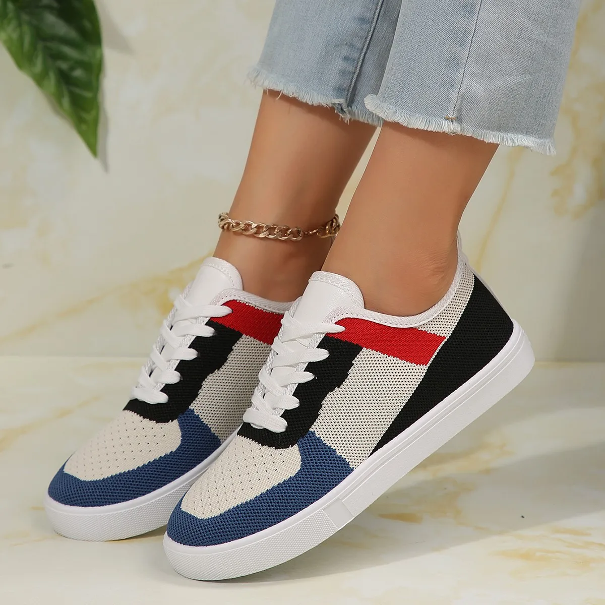 2024 Women's Autumn Simple Solid Color Comfortable Non-slip Loafers Outdoor Shallow One-leg Mesh Breathable Vulcanized 36-43