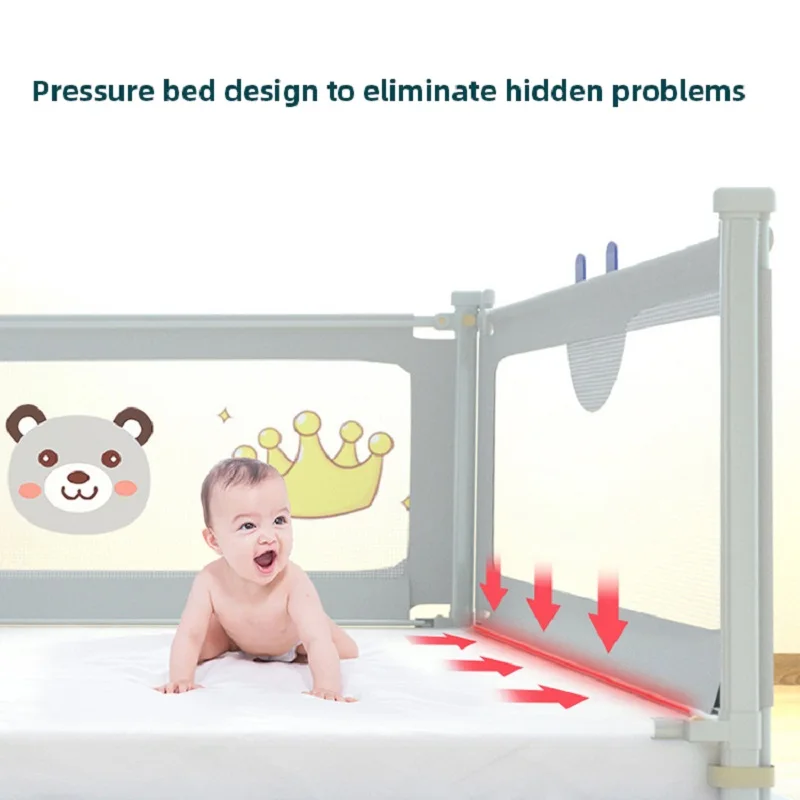 Baby Security Bed Barrier Children Bedroom Foldable Protector Toddler Sleeping Anti-Fall Rail Side Protective Newborn Bed Fence