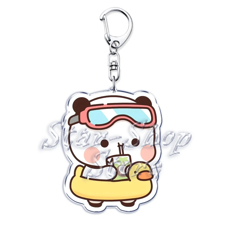 Bubu Dudu Rose Love Schlüsselanhänger Paar Bär Panda Acryl Schlüsselanhänger für Zubehör Tasche Anhänger Schlüsselanhänger Schmuck Fans Liebhaber Geschenke – Detail 38