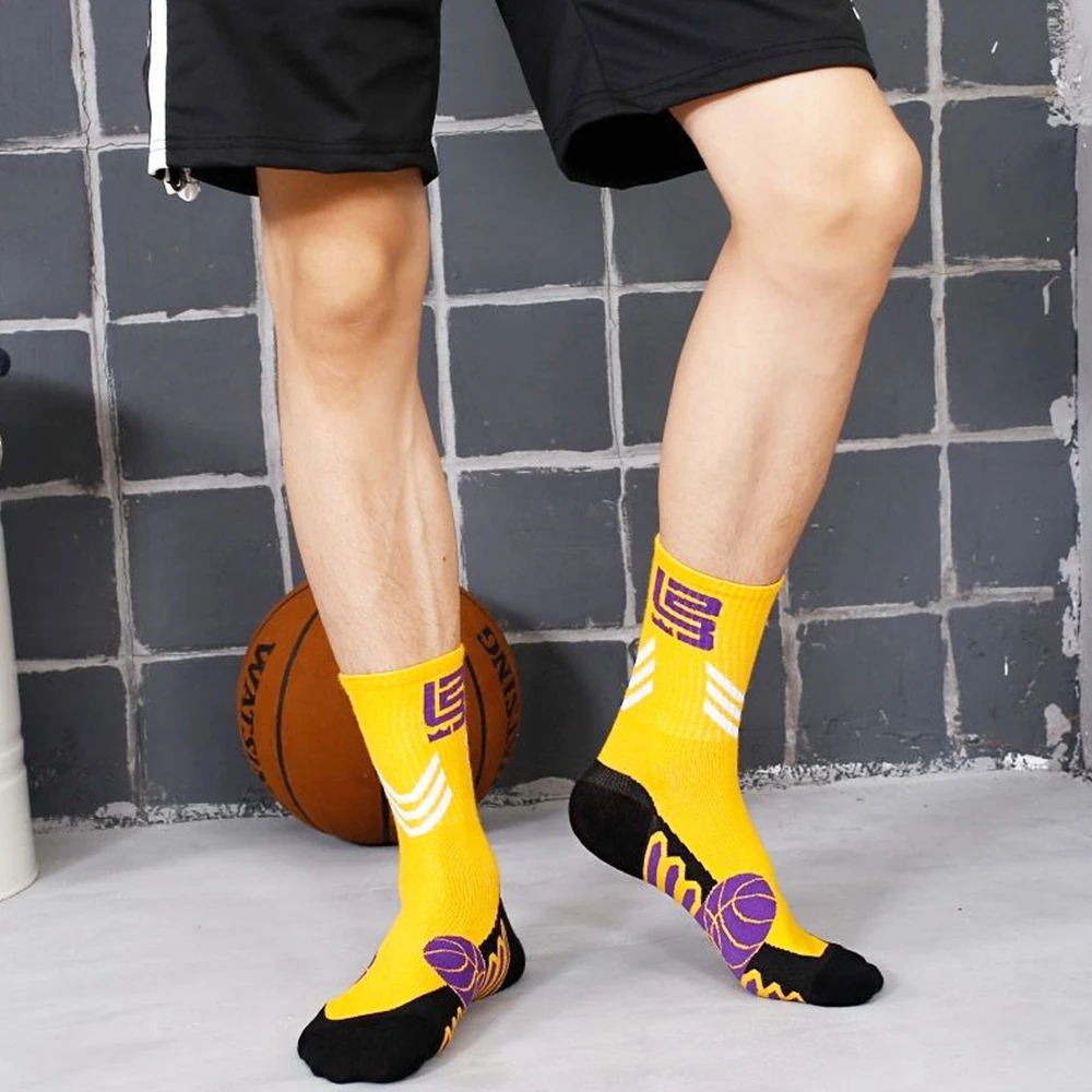3Pairs New Funny Basketball Socks Men Fashion Cotton Sock Cycling Outdoor Comfortable Soft Breathable Running Football Socks