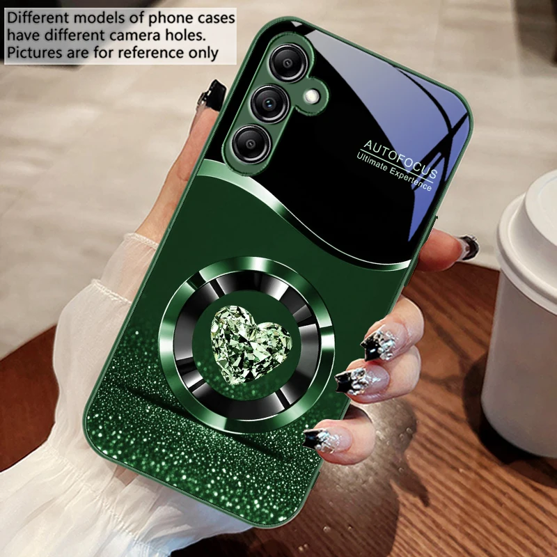 Purple Circle Diamond Glass Phone Case