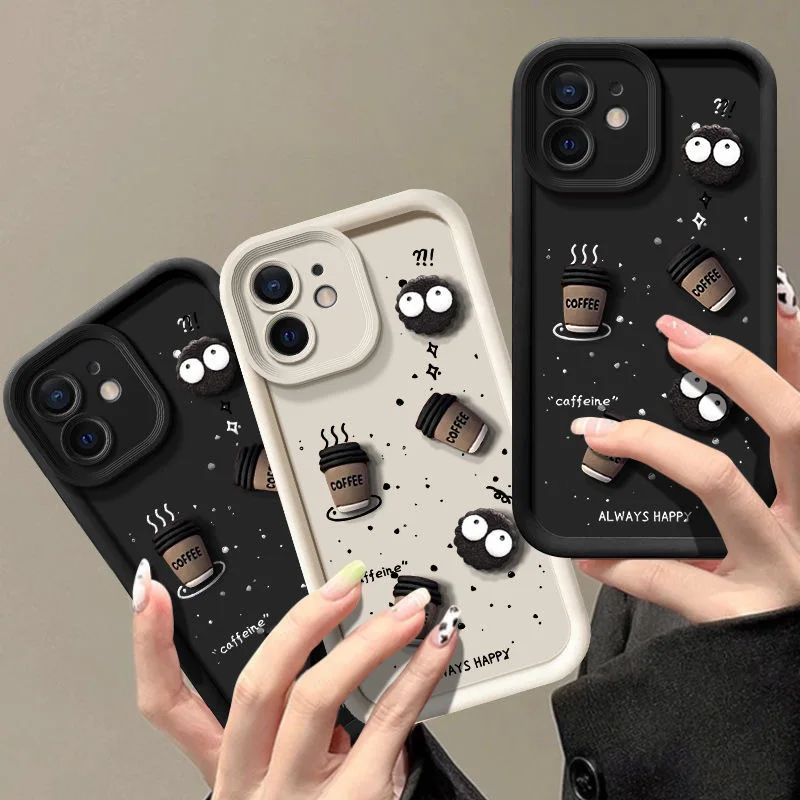 3D Cartoon Coffee Multistep TPU Soft Phone Case