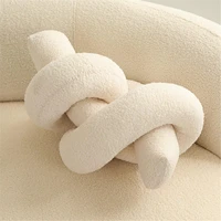 White Knot Pillow Long Shaped Soft Knot Plush Pillow Cushion Home Decoration Throw Pillows for Sofa Bedroom Car Office Gift
