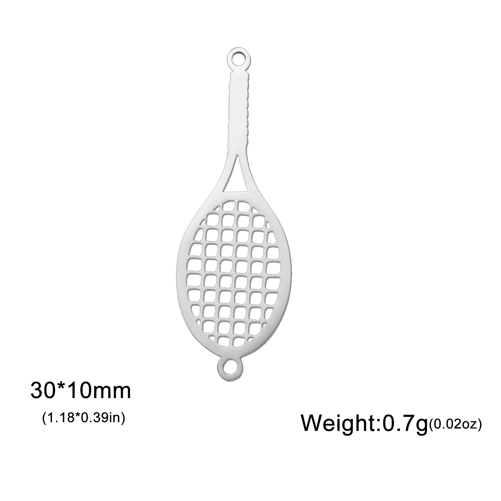 1 stücke Tennis schläger Anhänger Zubehör für Schmuck machen Edelstahl Sport Charms DIY Halskette Geschenk für Sport liebhaber Unisex – Detail 9
