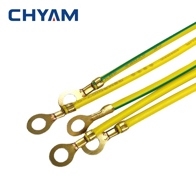 Ground Circle Ring Terminal Cabo Elétrico Earth Wire Connector Cabo de Alimentação M10 0.5 Mm2 10×100 mm 500 Pcs