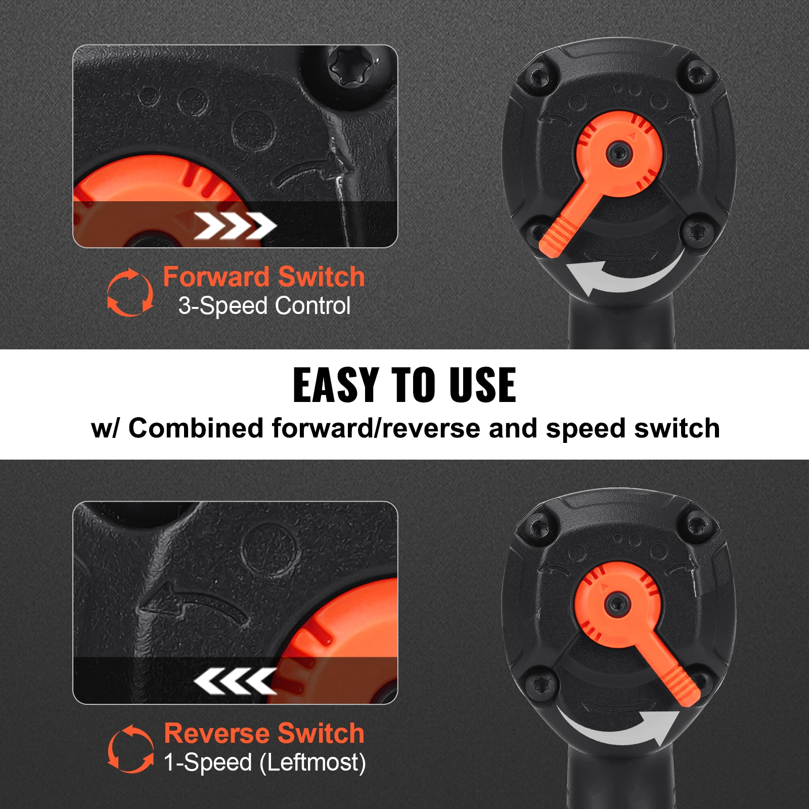 Car Repair Tool Ratchet Head Wrench Set Ratchet Wrench Hardware Hand Tools 1/2 Inch Air Impact Wrench With Steel Socket Set For Auto Repair