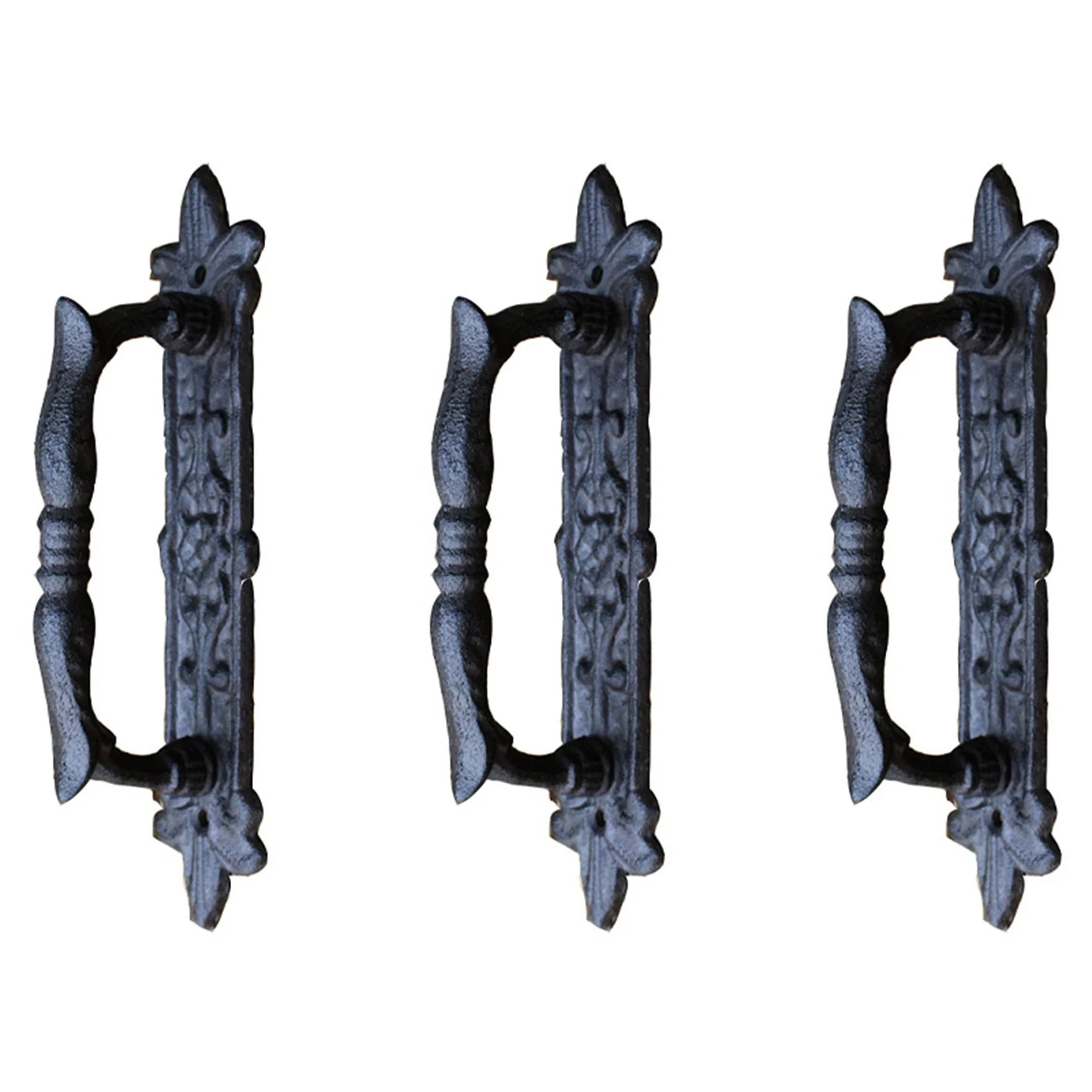 

3X European Retro Cast Iron Craft Door Handles for Garden/Courtyard Door Handle Decoration for Home Door