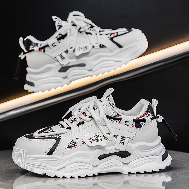 Spring Board Shoes Clunky Sneakers Men Shoes Breathable Casual Shoes Canvas shoes Vulcanized Sneakers Platform Walking Shoes