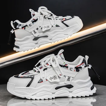 Spring Board Shoes Clunky Sneakers Men Shoes Breathable Casual Shoes Canvas shoes Vulcanized Sneakers Platform Walking Shoes