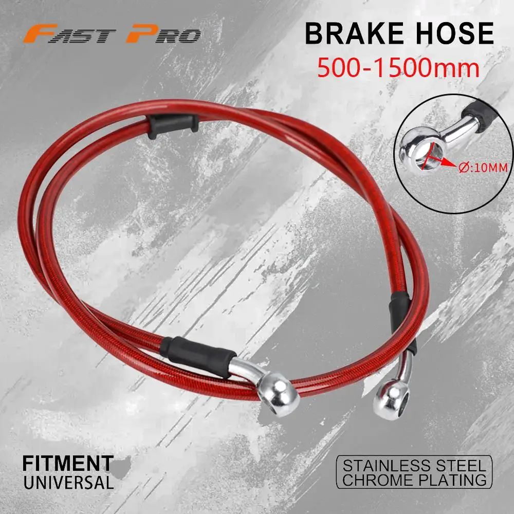 Motorcycle brake hose motorcycles 500-1500mm universal braided steel hydraulic brake clutch radiator oil cooler hose line pipe tube 28 degree banjo
