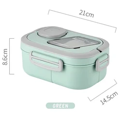 Convenient Double - Layer Insulated Bento Lunch Box (Lunch - Box - Green)