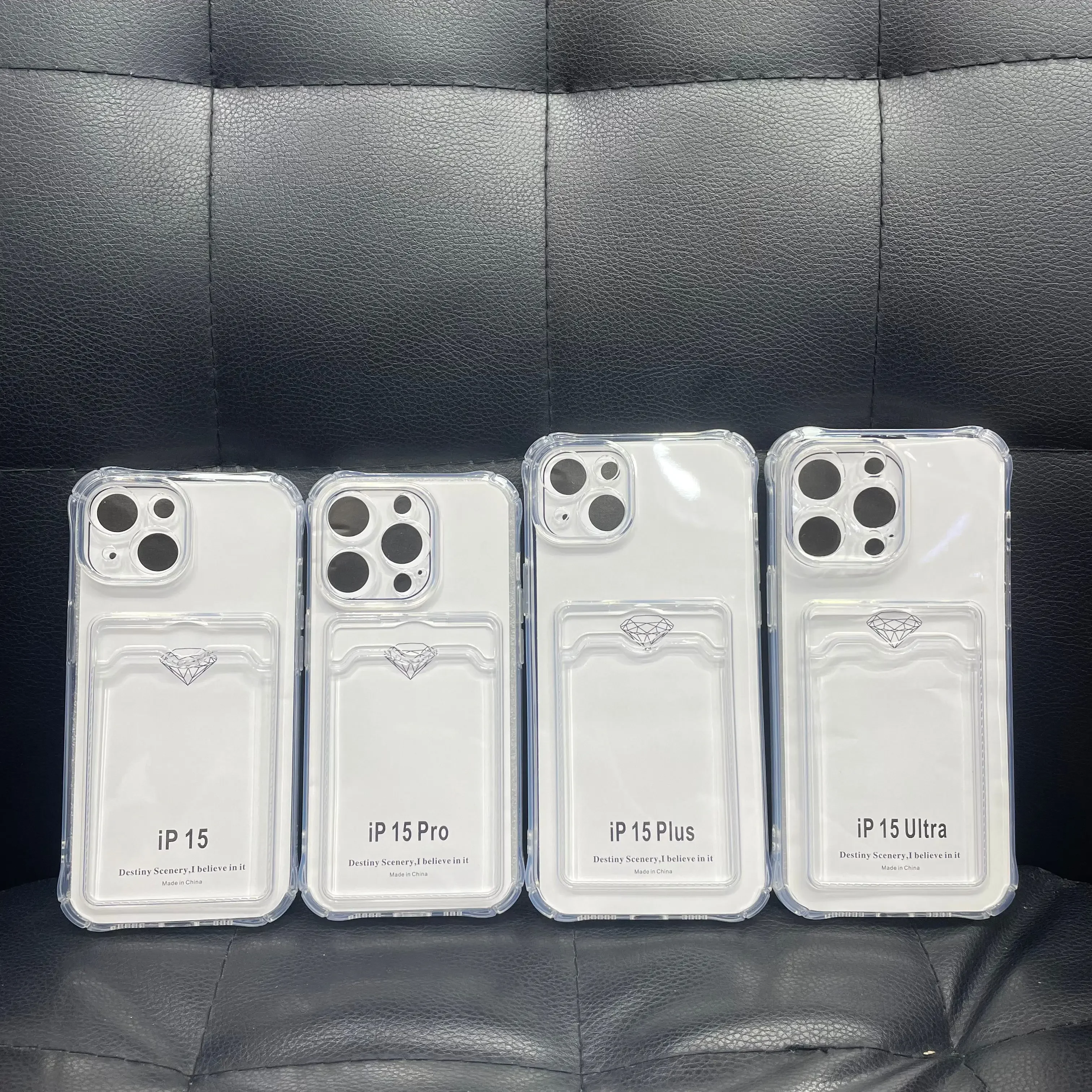 

Luxurious and Transparent Card Pocket Phone Cases for IPhone 15 14 13 12 11 Pro Max Plus SE Anti-fall Cover