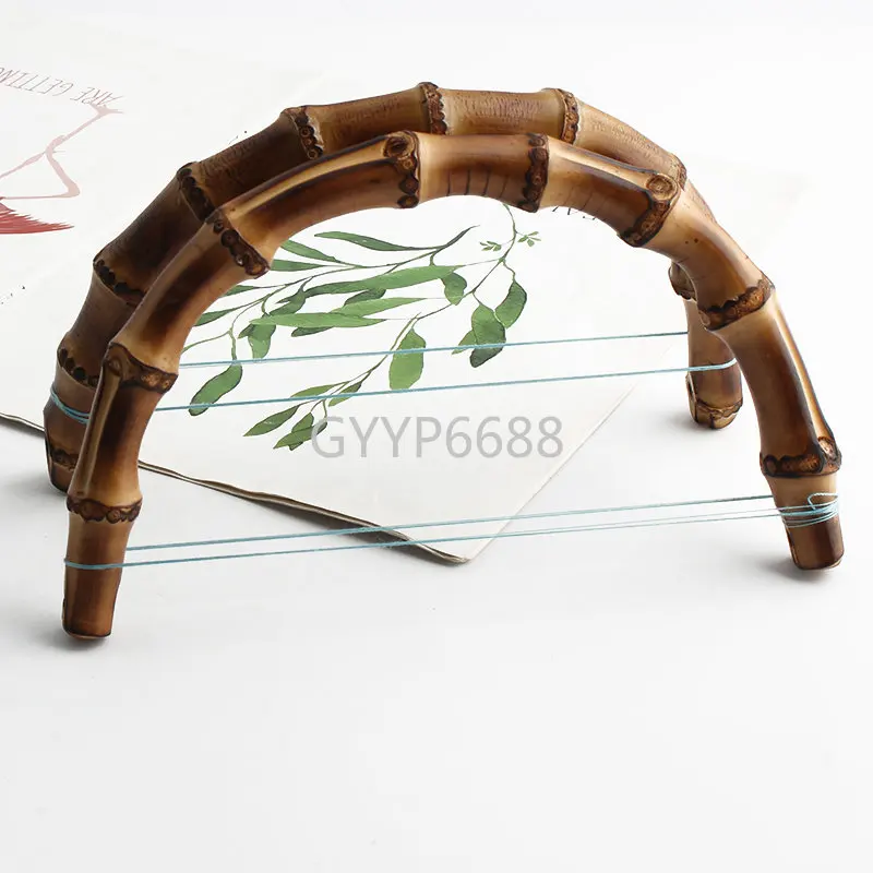 2-10PCS Retro Metal Bamboo Handles For Leather Replacement Purse Kiss Clasp Frame Handbag Shoulder Bags Crossbody Accessories