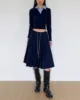 Women Drawstring  Pleated Batavia Midi Skirt 1