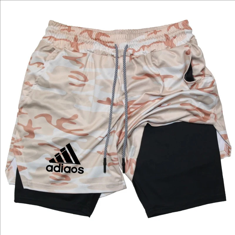 Men Shorts Men'S Compression Shorts Summer Gym Fitness Running Training Sports Shorts Two-In-One Mesh Breathable Quick-Drying