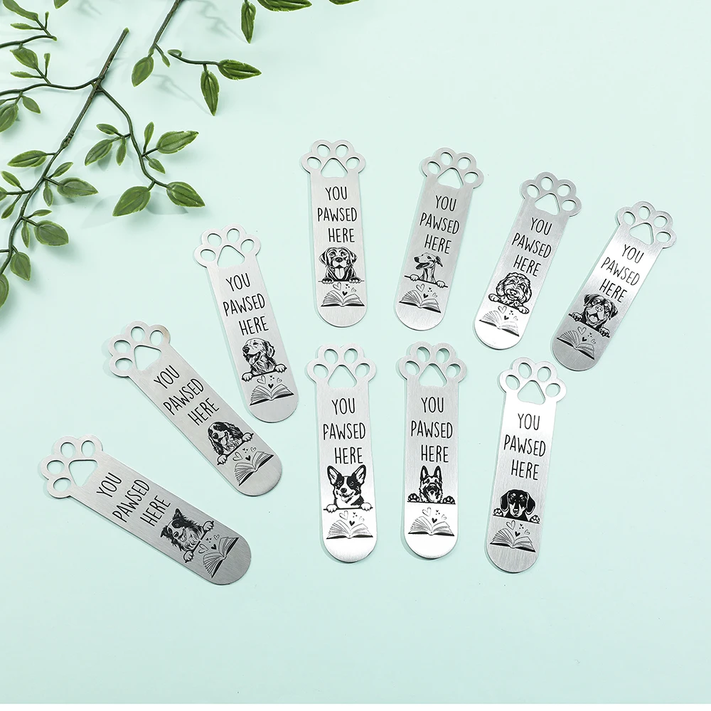 Pet Dog Bookmarks Funny Stainless Steel Bookmarks for Book Lovers Stationery for Dog Lovers Gifts Office Supplies Men Women