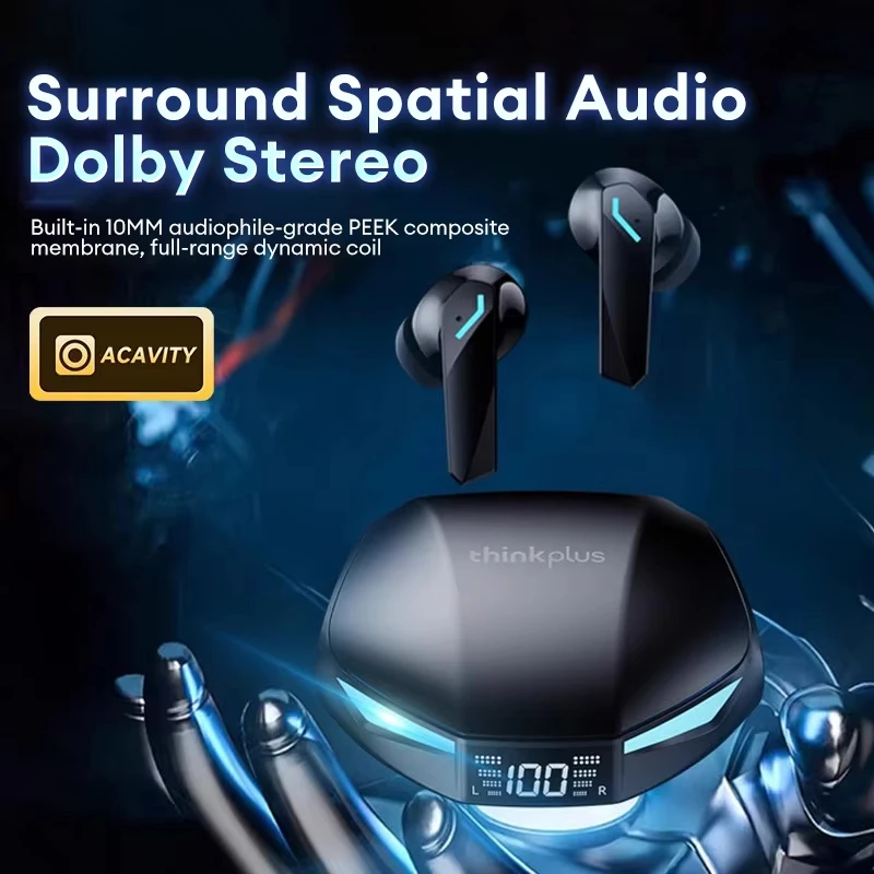 New Lenovo XT53 Wireless Upgrade Bluetooth 5.4 Earphones LED Digital Display Waterproof Headphones Low Latency Gaming Earbuds view 3