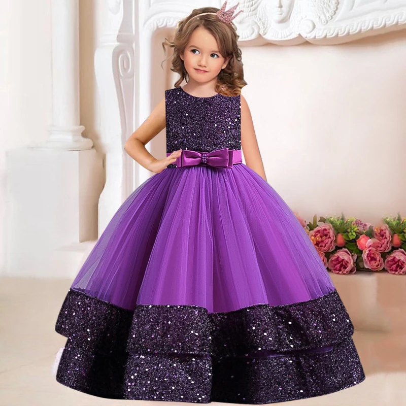 Kids Dresses 2023 Summer new sequin Beaded teens beauty pageant Baby  Princess long dress Girls' dress for Party Wedding Dress - AliExpress