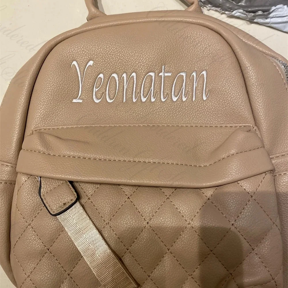 Women's Personalized PU Bag Unique Birthday Gift Backpack Custom Embroidery Name Fashion Girl's Outdoor Soft PU Shoulder Bags