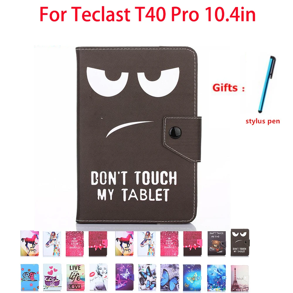 

Универсальный чехол для планшета Teclast T40 Pro 10,4 дюйма, чехол из искусственной кожи с принтом, Гибкая подставка + стилус
