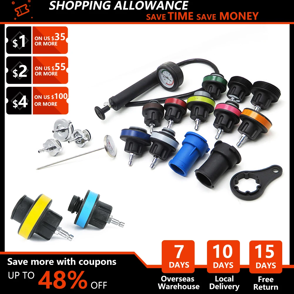 Universal 18pcs Radiator Leak Detector Car Cooling System Tester Auto