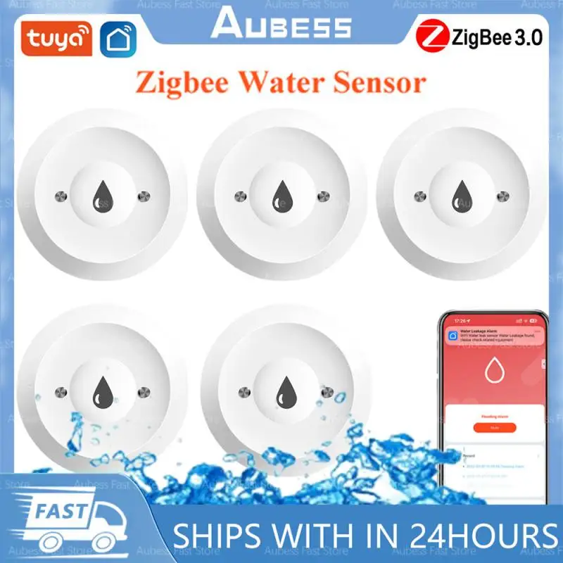 

Умный датчик утечки воды Tuya ZigBee, Wi-Fi детектор утечки воды, работает с Zigbee Gateway AUBESS