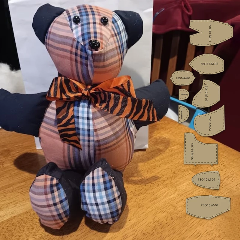 NUBECOM 10pcs Creative Bear Making Kraft Stencil Craft Kit DIY Memory Bear Pattern Quilting Templates Sewing Tool Kit Decoration