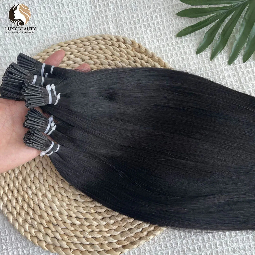 Light Yaki Straight I Tip Human Hair Extensions Brazilian Remy Micro Link I Tip Human Hair Extension 50strands/pack Yaki