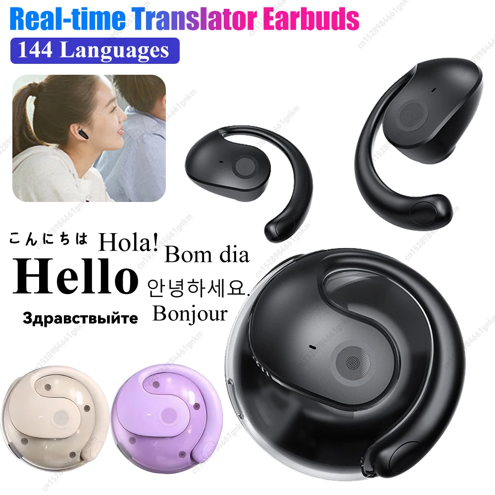 Real Time 144 Languages Translator Earbuds 98% Accuracy Instant Voice Language Translator Headphones AI Smart Device translator earbuds voice translator language translator translator earphones translation headset