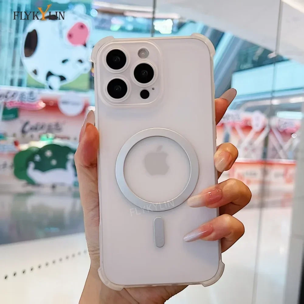 Luxury Shockproof Magnetic Wireless Charging Phone Case with Bumper Cover