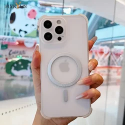 Custodia per telefono di lusso shockproof con ricarica wireless magnetica e copertura bumper