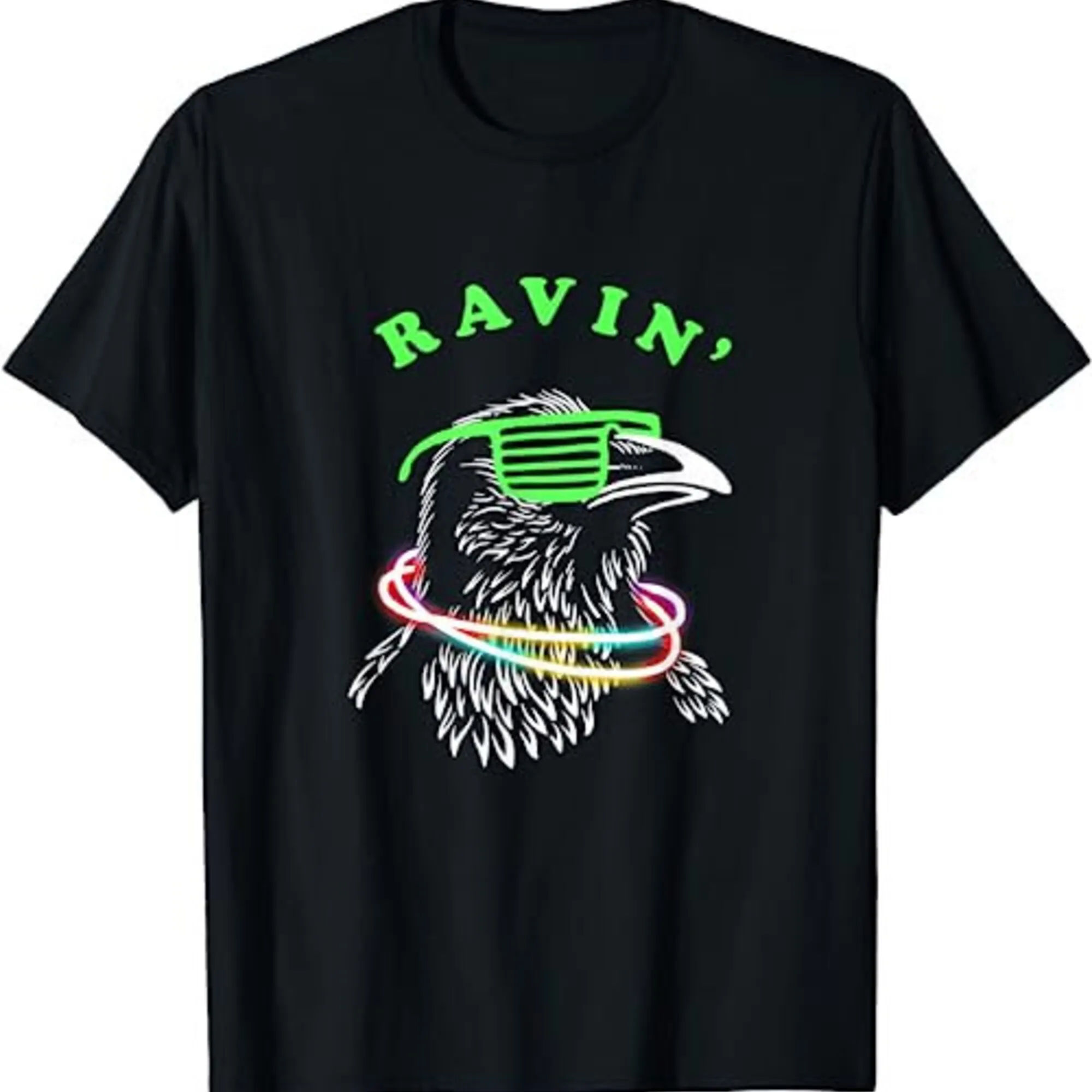 Ravin Raven Rave Party Neon Bird Funny T Shirt Sweat 17522