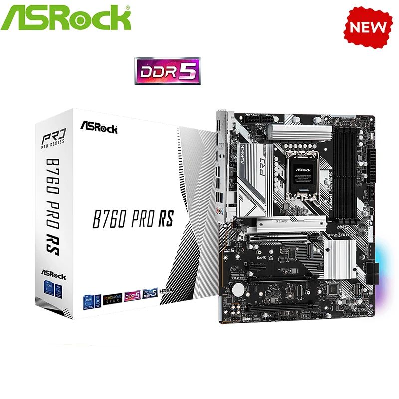 Nuovo B760 Per Scheda Madre Asrock B760 Pro Rs Lga 1700 Ddr5 B760 Supporta Cpu I5 13400F I3 12100F 12400F