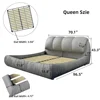 Luxury  Upholstered Platform Bed with Oversized Padded Backrest, Soft Frame Cloud Bed,Pinewooden Slats and Metal Leg 6