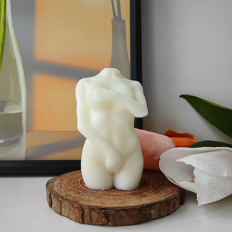 Shy Woman Man Body Silicone Mold DIY Replica Portrait Aromatherapy Candle Plaster Handmade Soap Mould