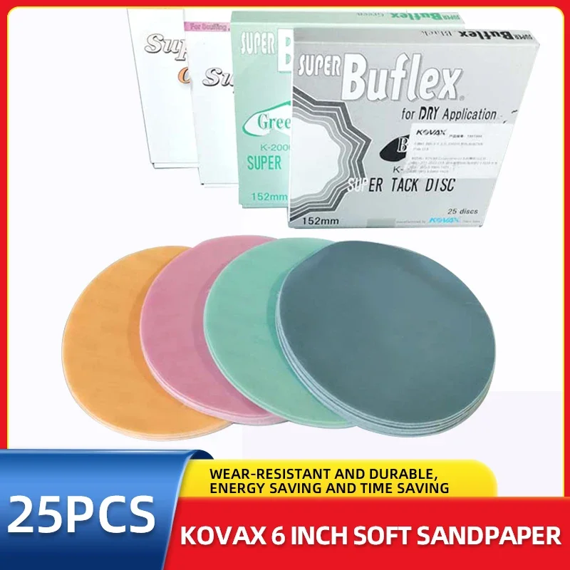 Sandpaper Round Flocking 25 PCS for KOVAX 6 Inch 150mm 2000 Grit sanding discs sandpaper set polish sand paper sandpaper tools mini sandpaper kit sander pads