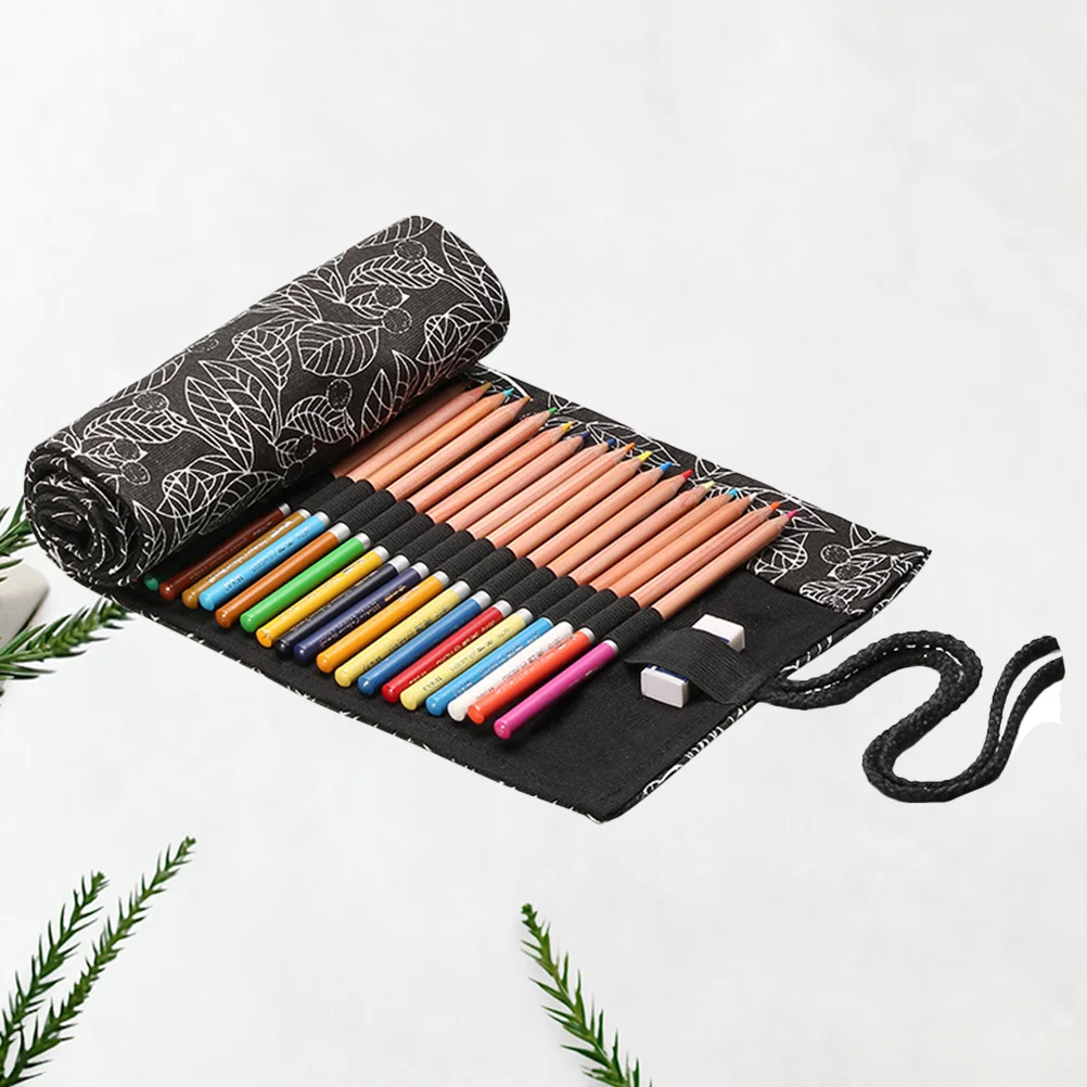 롤링 연필꽂이 보관 정리함, 컬러 연필, 대용량 휴대용 파우치