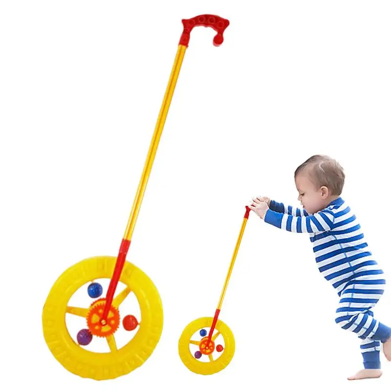 Children's Carts Baby Walker Toy Hand Push Toddler Baby Stroller Kids Toy Attractive Colorful Push Walker Toy with Wheels