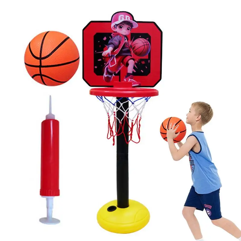 

Floor Basketball Hoop Indoor Parent-child Fun Basketball Goal Net Adjustable Height 19.6-44inch Parent-child Children Basketball