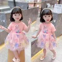 Nouvelles filles vêtements été manches volantes enfants robe fête bébé robes pour enfants vêtements congelés Elsa princesse robes 1