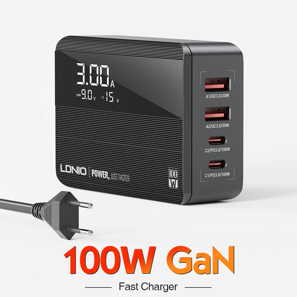 100W GaN USB-C PD Charger - Compact and Powerful Charging Solution