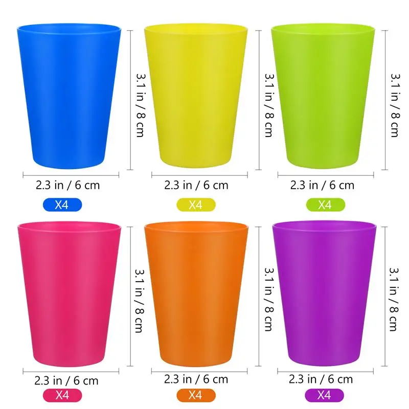 Plastic Cups 24 pcs for Coffee Juice Beverage Water