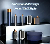 Professional 6In1 High Speed Multi Styler Hair Dryer Air Brush Auto Curling Iron Hair Straightener Styling Tool Gift Box 1
