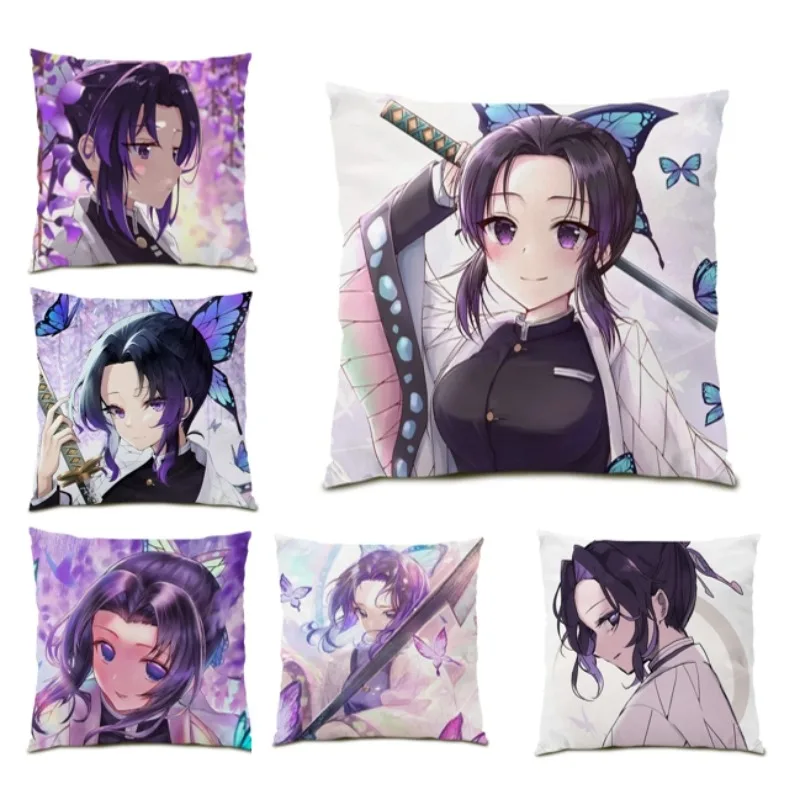 

Anime Pillow Cover Demon Slayer Kochou Shinobu Pillow Case Cartoon Character Cushion Case Anime Fans Home Decor Bedroom DF1659