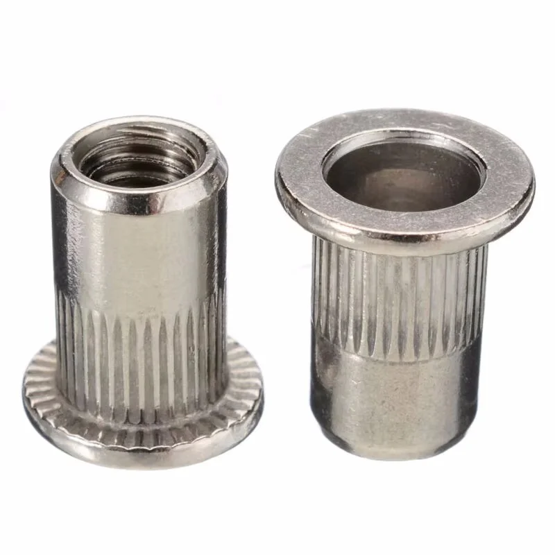 50Pcs Rivet Nut M3-M12 Thread 304 Stainless Steel Flat Head Rivet Nut Insert Nut Hand Rivet Nut Gun Head Manual Riveter Tool Kit Image 6