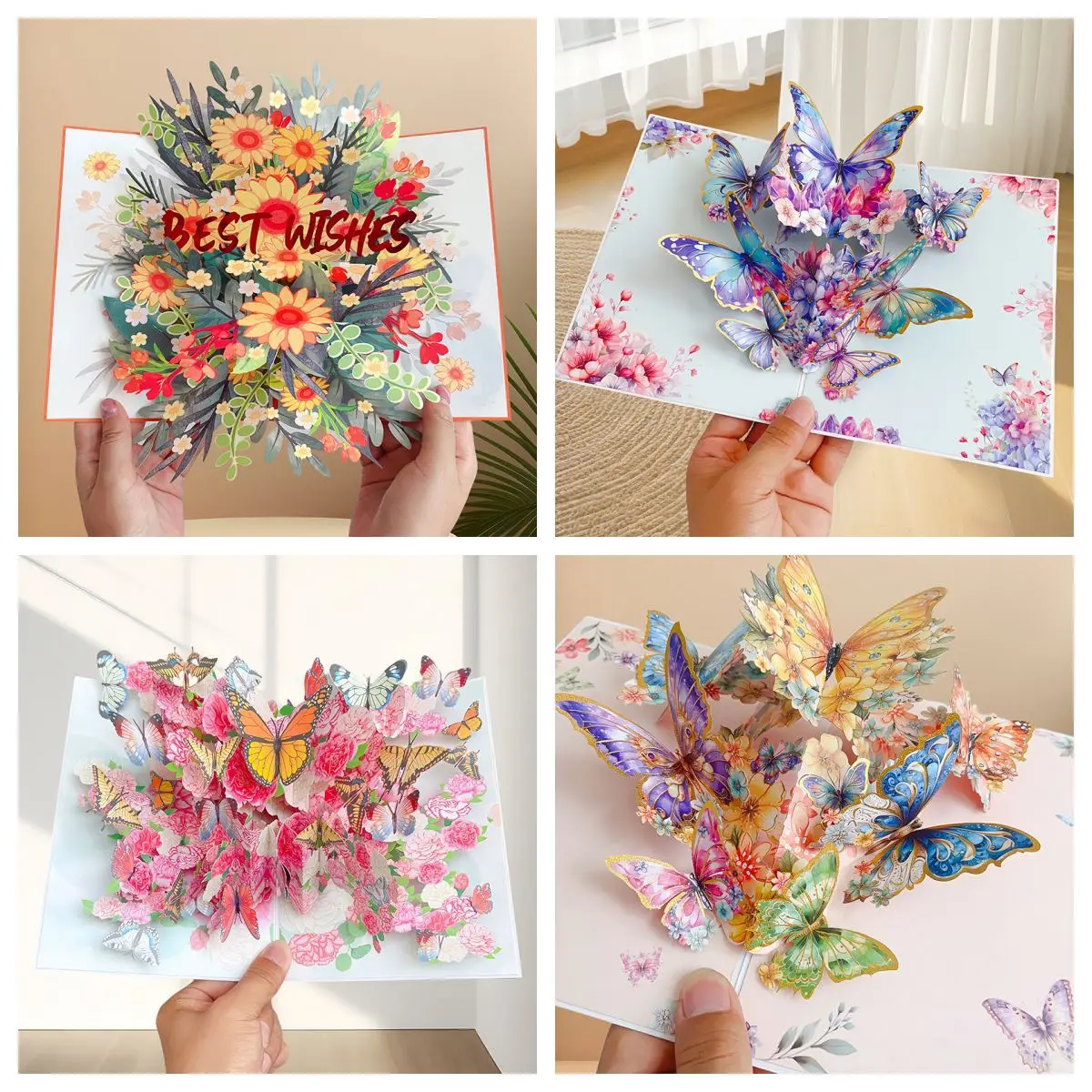 Greeting Cards 3d Butterfly Pop Up Greeting Cards Postcard For Valentine's Day Mother Anniversary Wedding Invitation Birthday Gift