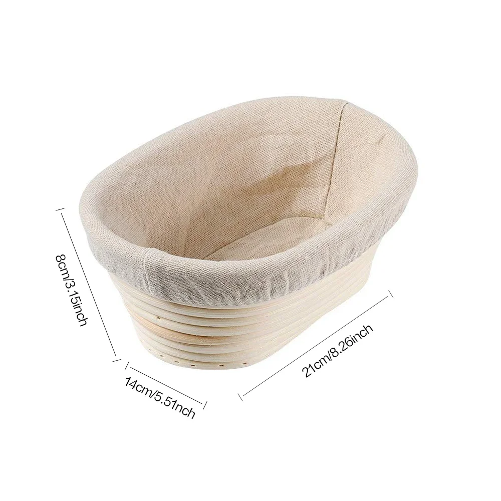 Natural Rattan Wicker Bread Basket Banneton Dough Proofing Sourdough Basket Linen Liner Home Kitchen Bread Bakery Tools