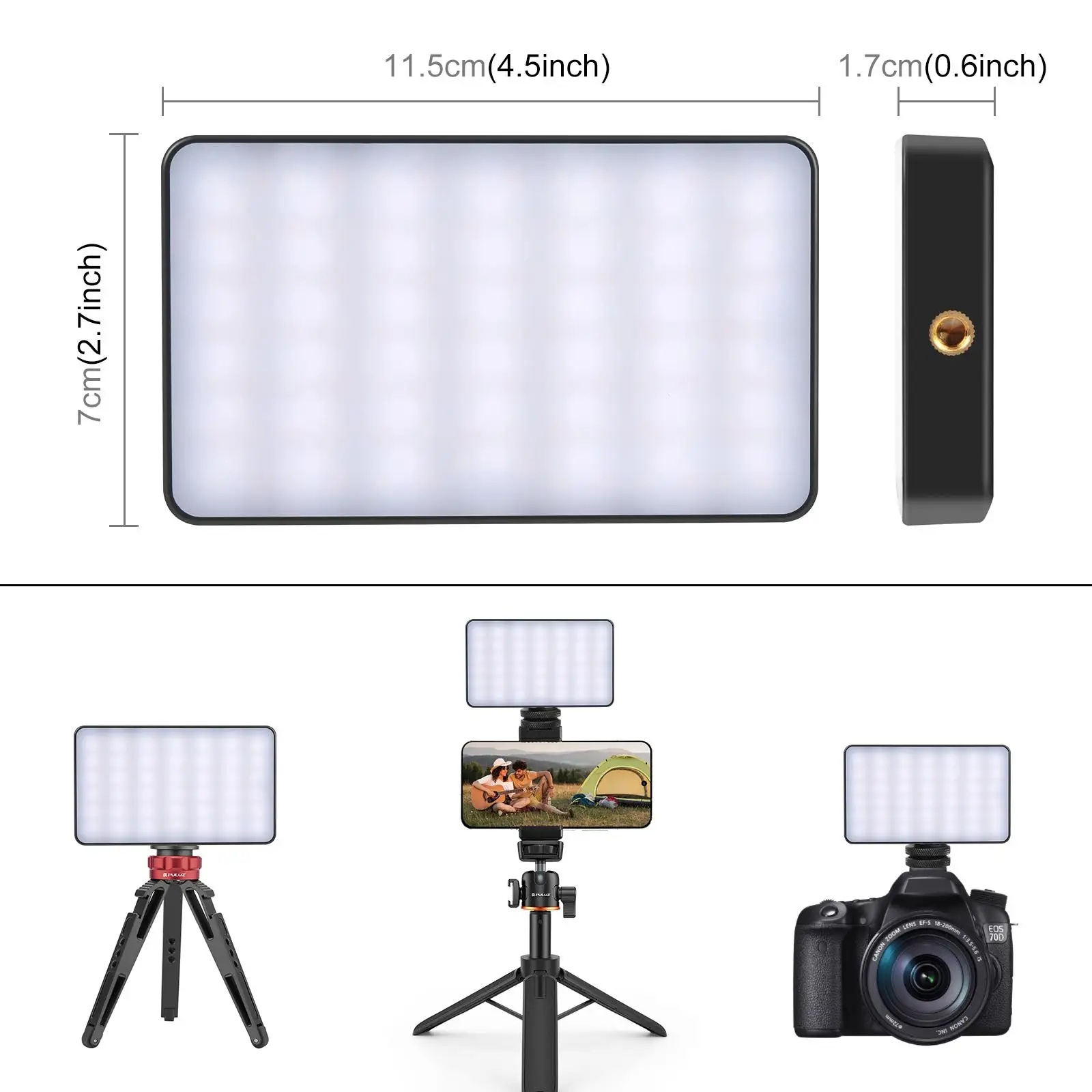 PULUZ Pocket 140 LEDs RGB Full Color Beauty Fill Light Handheld Photography LED Light